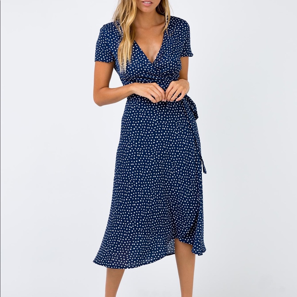 Diamond wrap midi dress